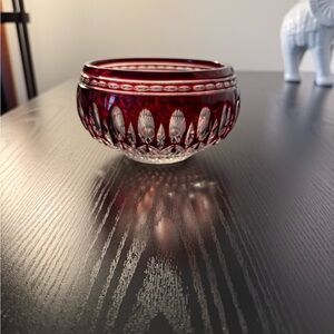 Waterford Crystal Red and White Glass Art Bowl